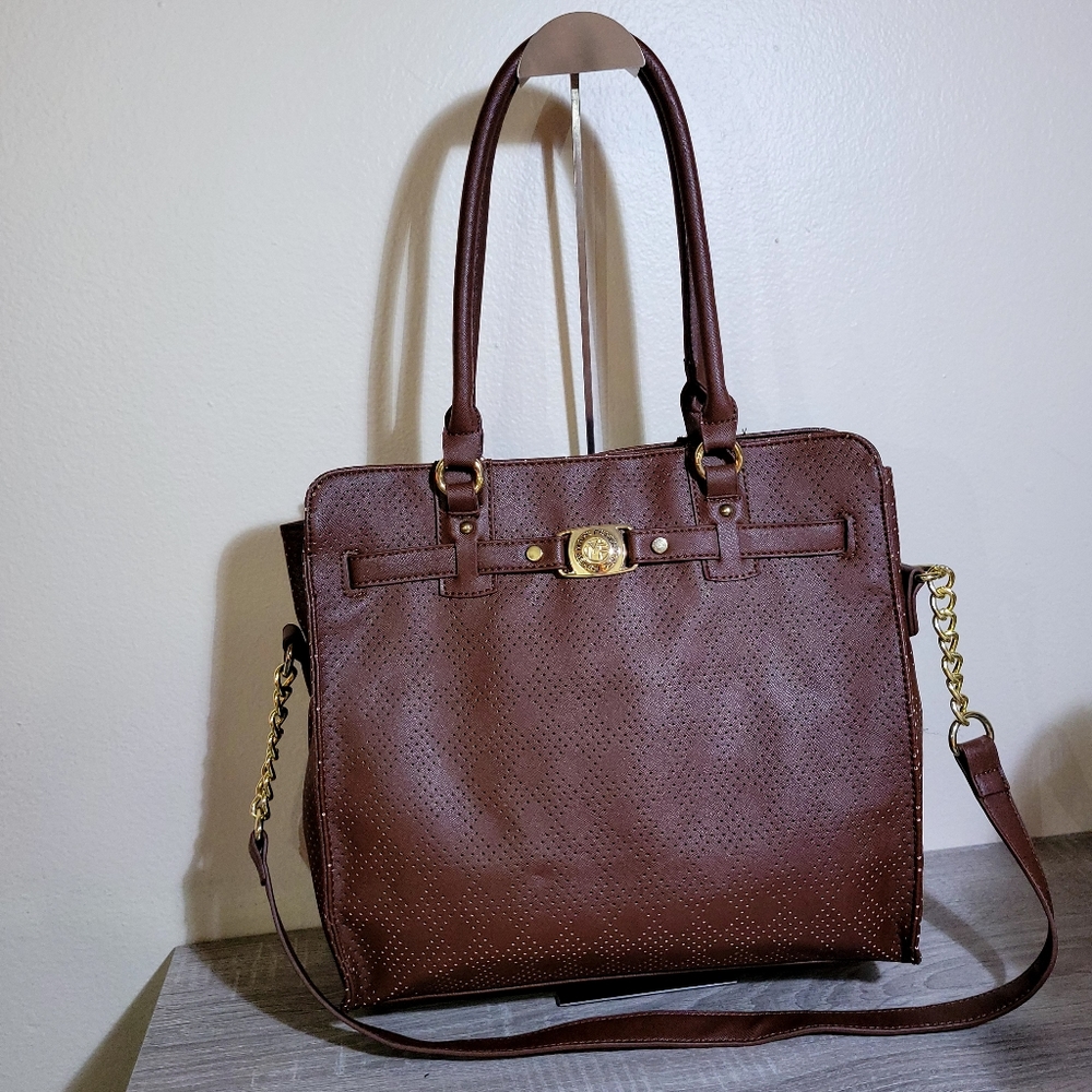 Marc Fisher Brown Classic Vegan Tote